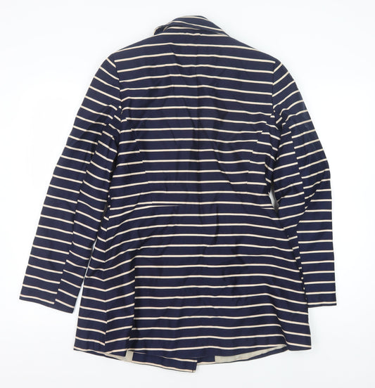 Debenhams Women's Blue Striped Coat Size 12