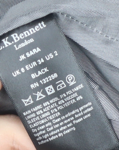 L.K. Bennett Women's Black Wool Blazer, UK 6