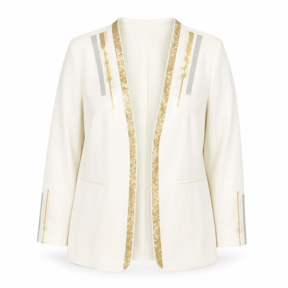 bpc selection Women's White Sequin Blazer Size 20