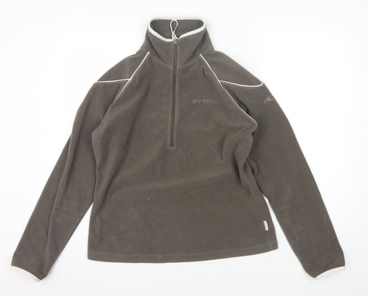 O'Neill Women's XL Grey Pullover Sweatshirt, Zip, Logo, Fleece