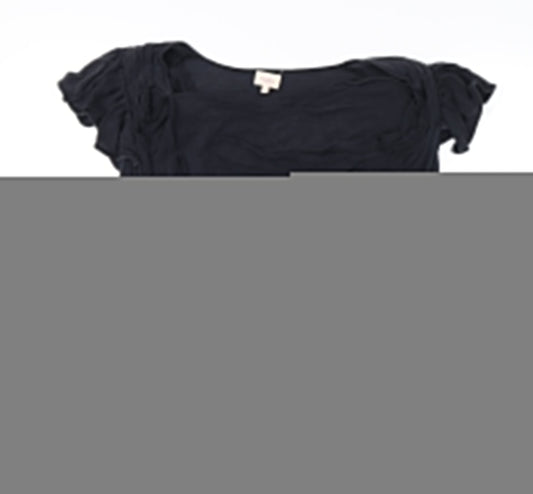 Whistles Women's Black Short Sleeve Top Size 2