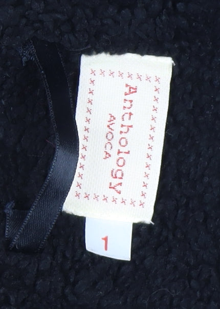 Anthology Women's Black Wool Overcoat Size 2XS