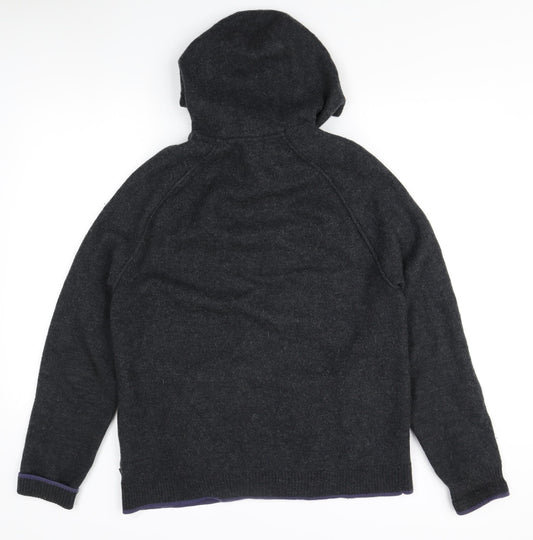 Ted Baker Black Wool Hooded Jacket - Men's L