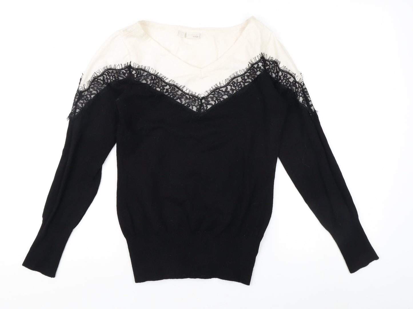 Body Flirt Women’s Black V-Neck Pullover Jumper Size 12