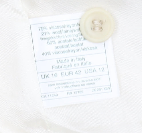 Laura Ashley Women's Ivory Blazer Size 16 Lined