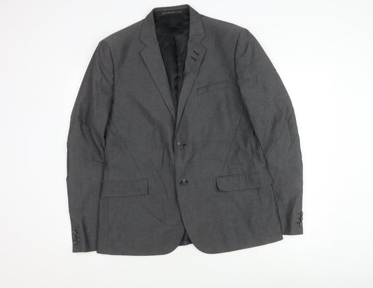 H&M Men's Grey Blazer, Size 44R, Casual Style