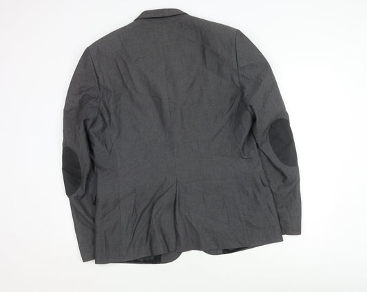 H&M Men's Grey Blazer, Size 44R, Casual Style