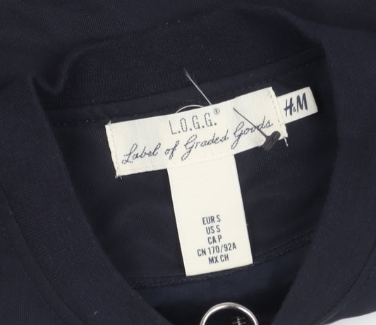 H&M Men's Black Bomber Jacket S Casual