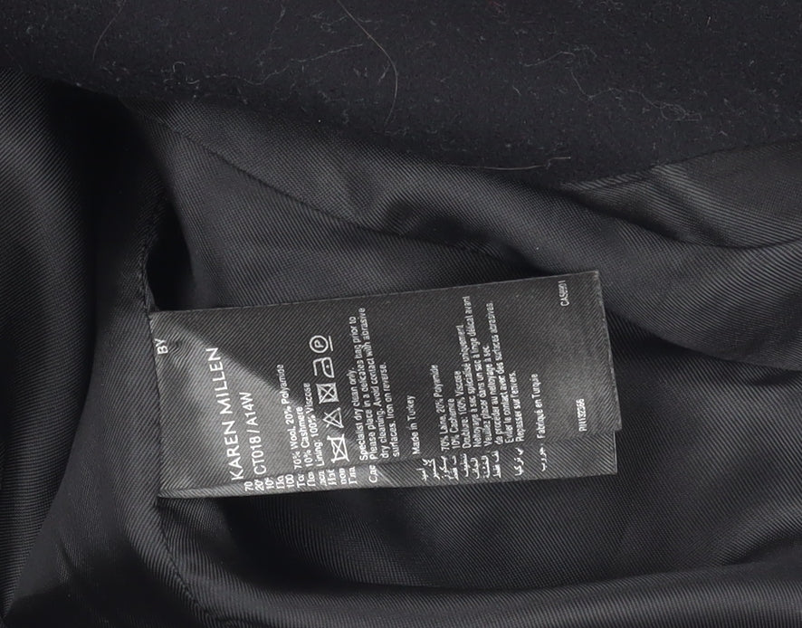 Karen Millen Women's Black Wool Pea Coat Size 6