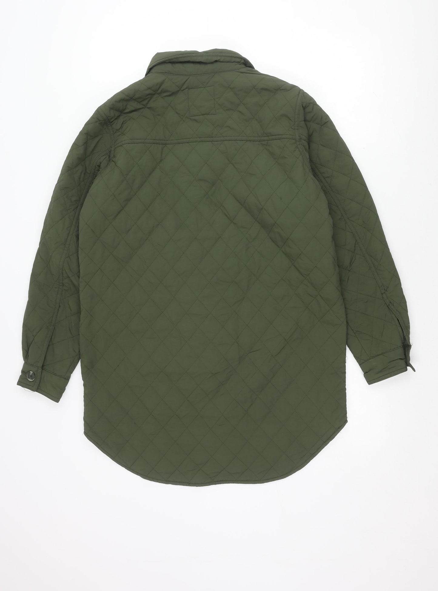 OBJECT Women's Green Quilted Jacket Size 10 Casual