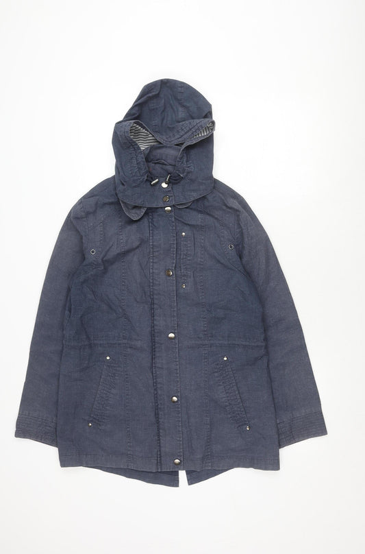 Marks and Spencer Women's Blue Parka Jacket, Size 12