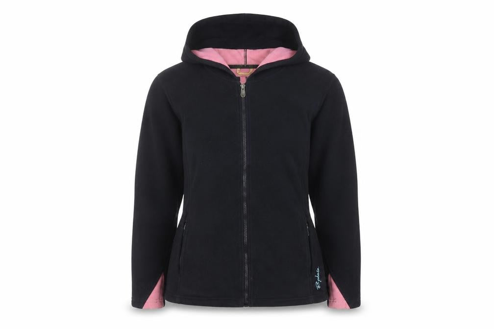 Rydale Women's Black Fleece Jacket L Full Zip Hooded Outdoor