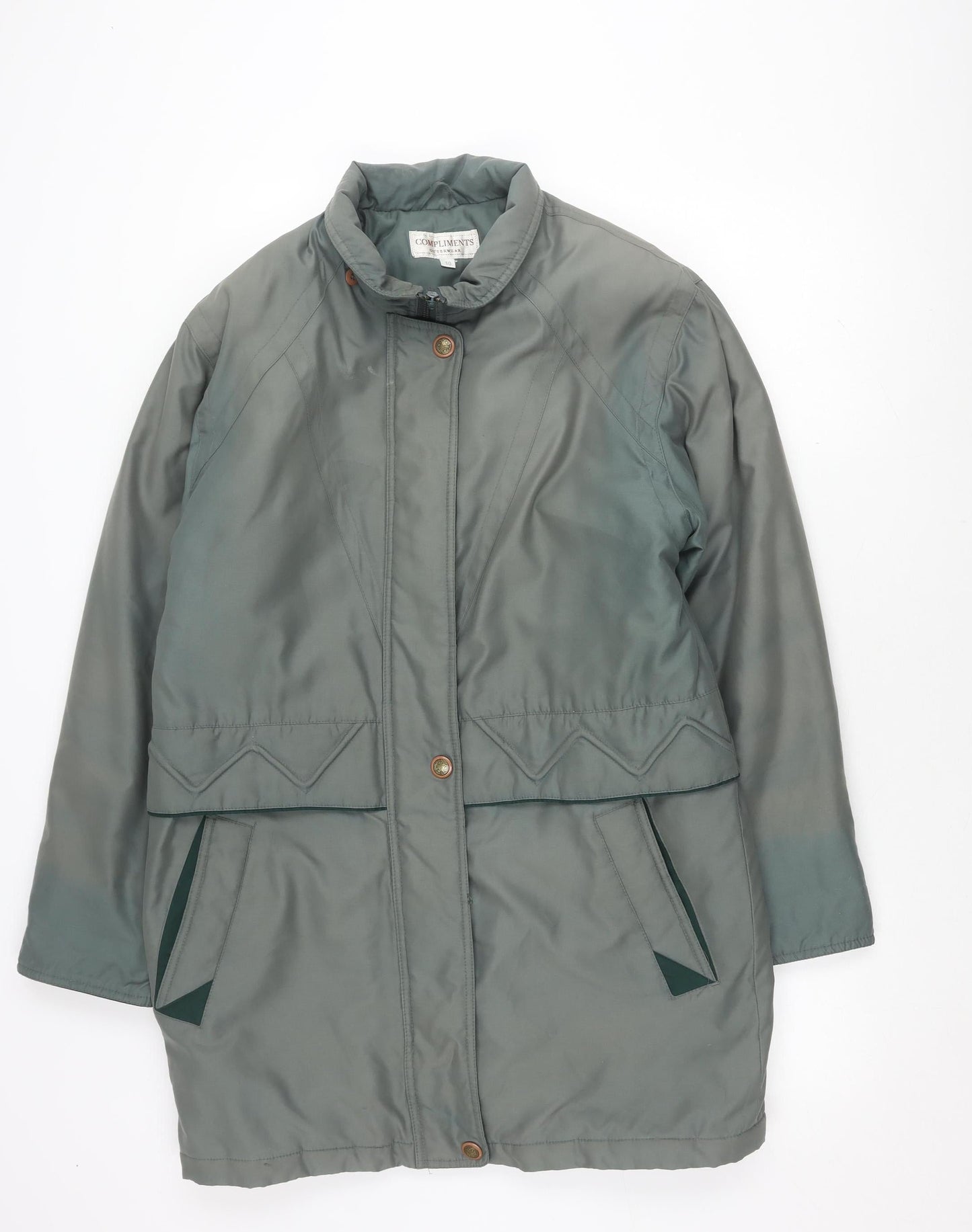 Compliments Women's Grey Mid-Length Jacket Size 10