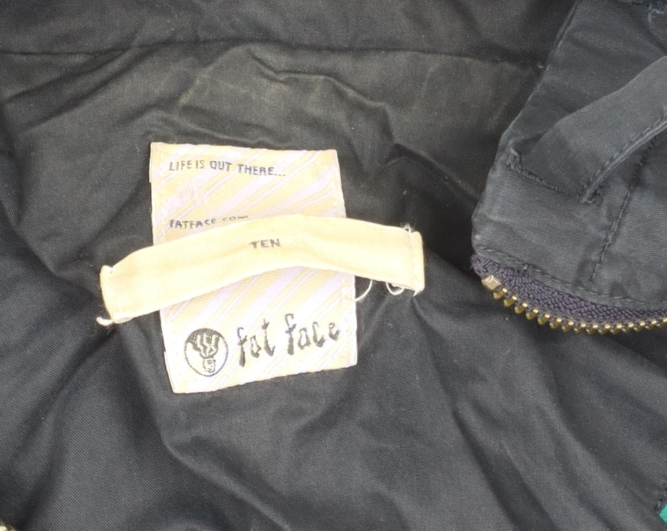 Fat Face Women's Black Hooded Parka Jacket Size 10