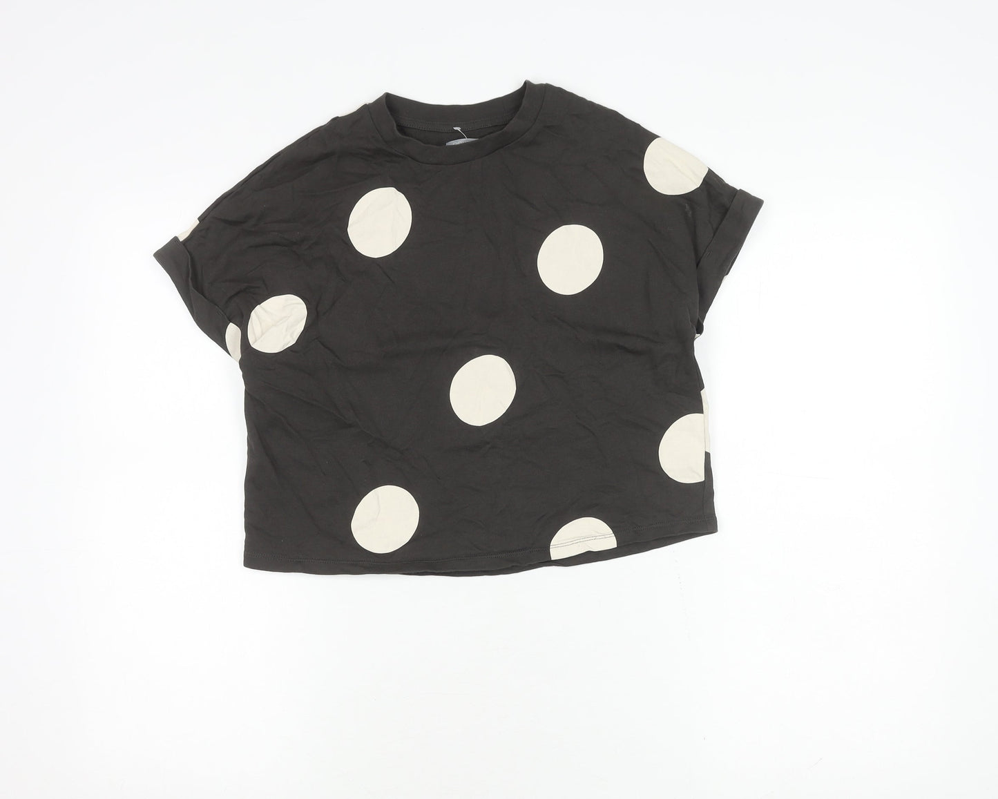 Next Girls Black Polka Dot T-Shirt, Size 8 Years