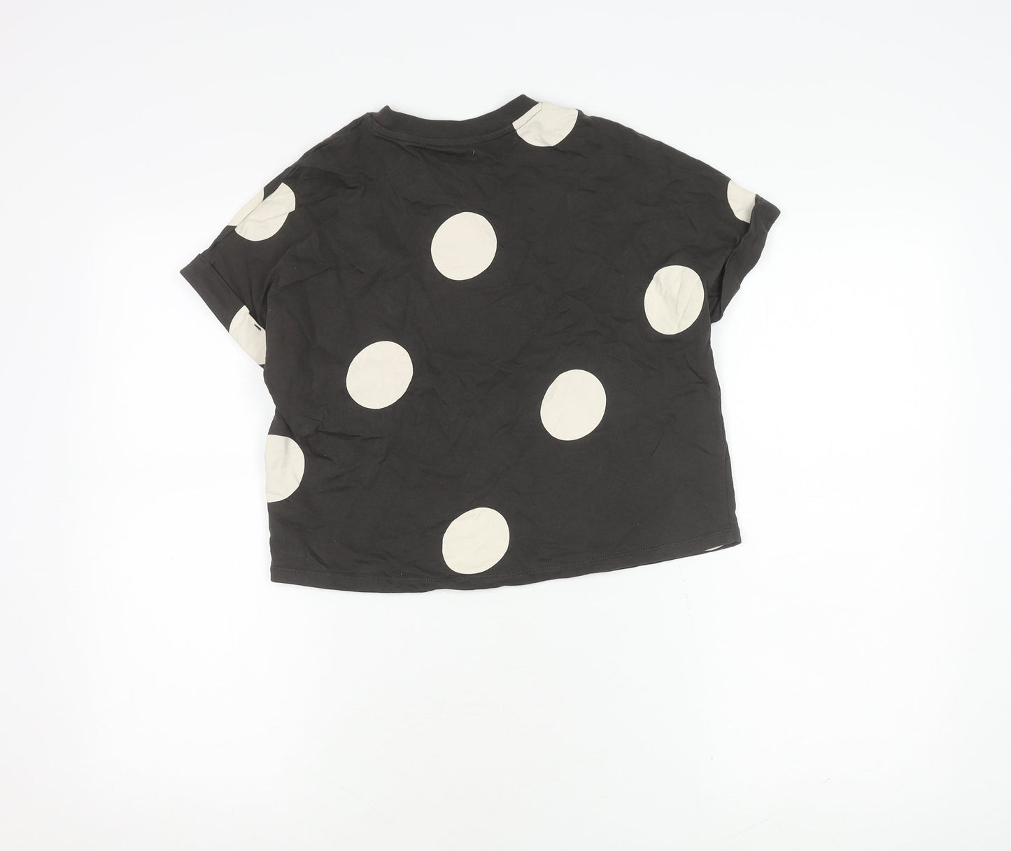 Next Girls Black Polka Dot T-Shirt, Size 8 Years