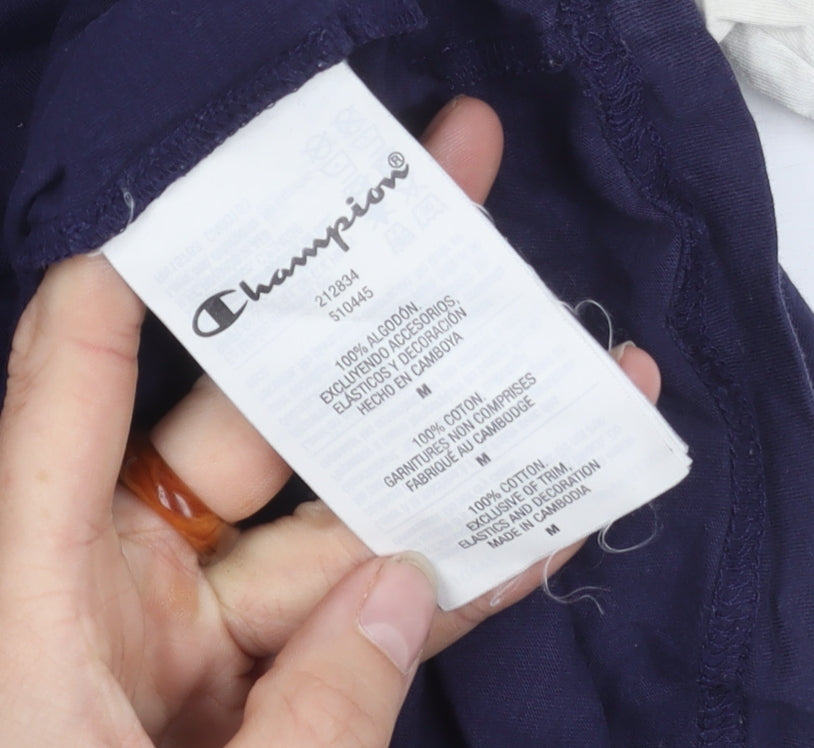 Champion Men's Medium Blue T-Shirt, Short Sleeve, Logo Detail