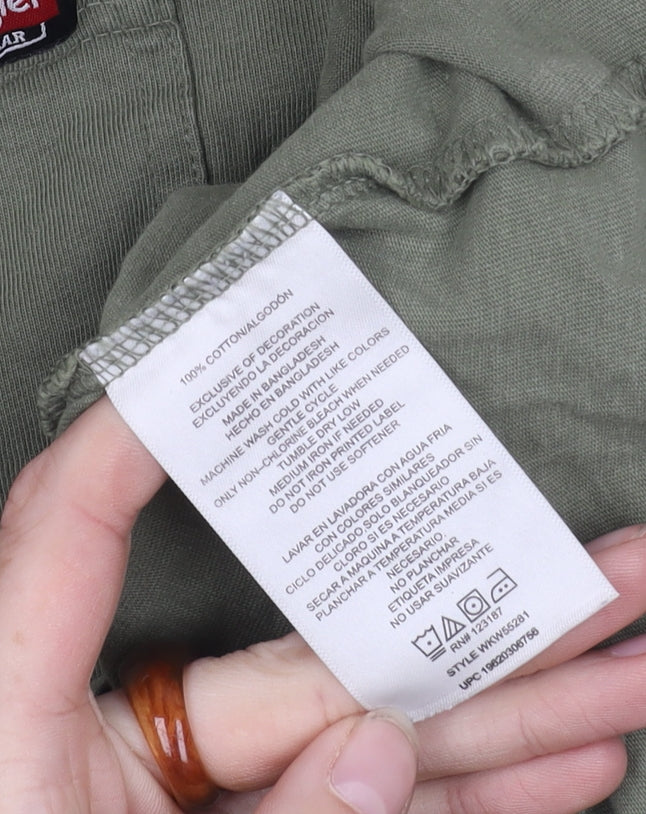 Wrangler Men's Green Cotton T-Shirt L Crew Neck