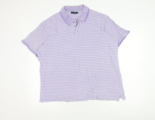 James Pringle Men's Purple Striped Polo Shirt XL