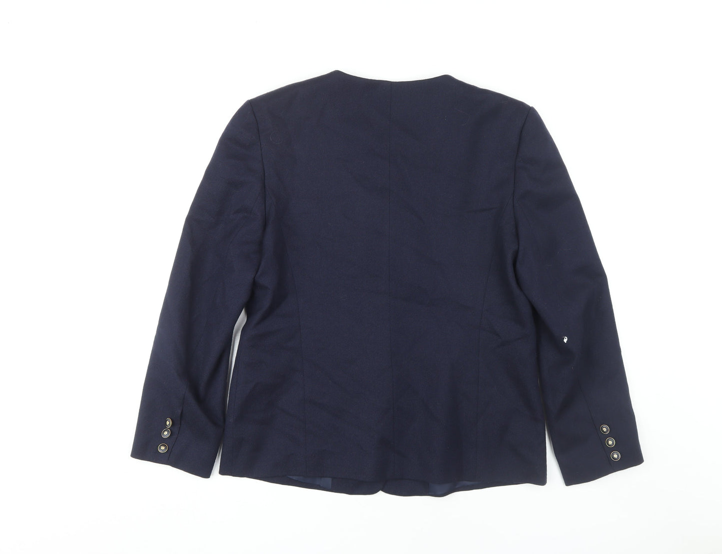 First Avenue Women's Blue Wool Blazer Jacket Size L