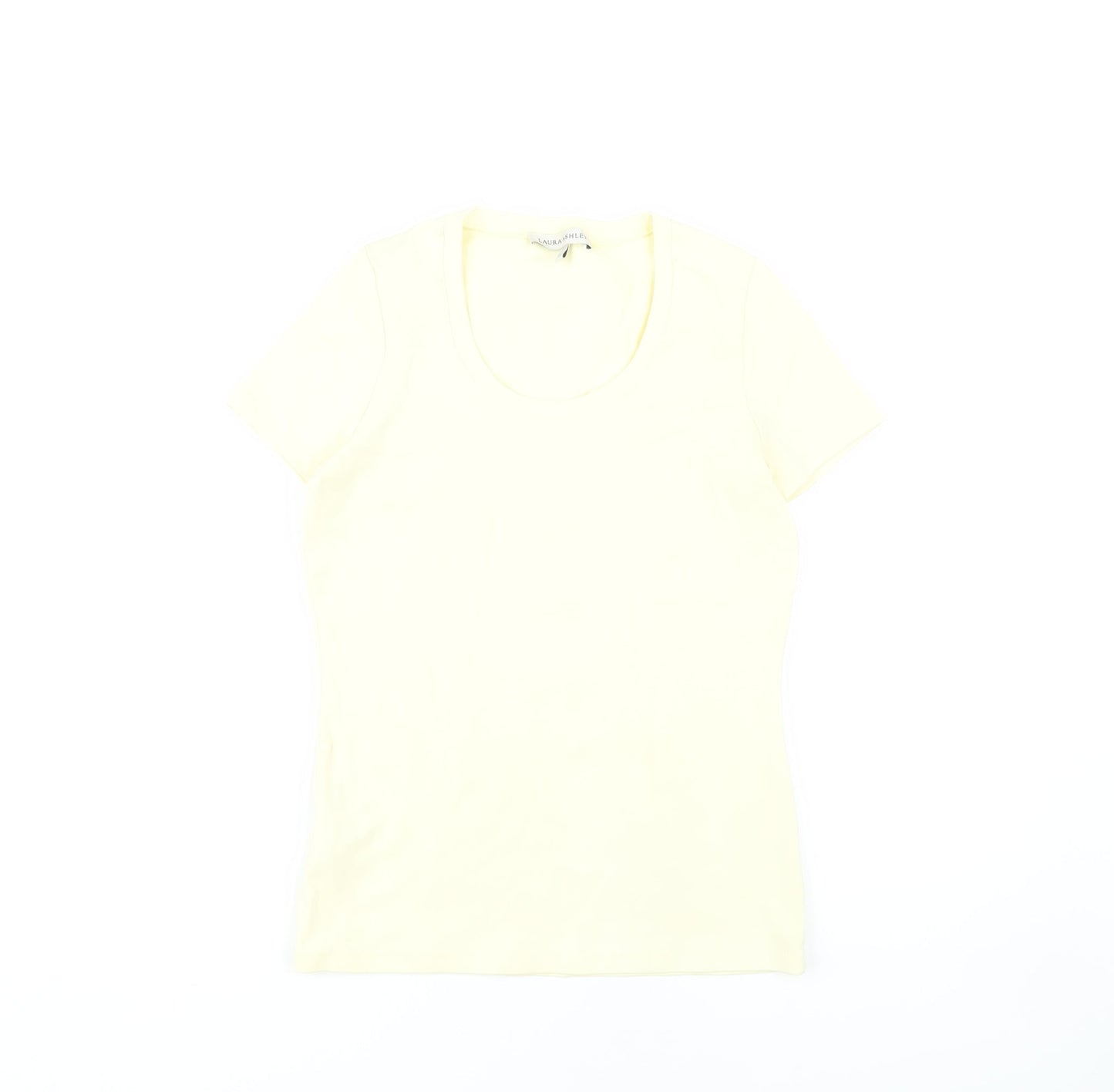 Laura Ashley Women's Yellow Scoop Neck T-Shirt Size 12