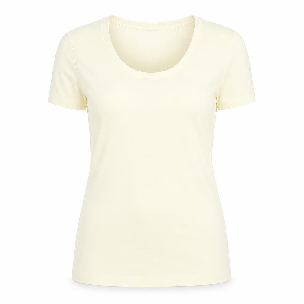 Womens UK Size 12 Laura Ashley Yellow Cotton Blend T-Shirt