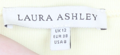 Laura Ashley Women's Yellow Scoop Neck T-Shirt Size 12