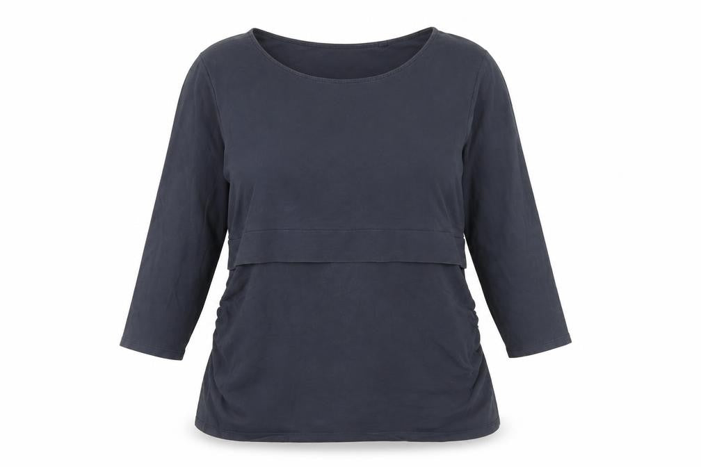 Front view of Next Maternity Blue Top with 3/4 Sleeves, UK 14