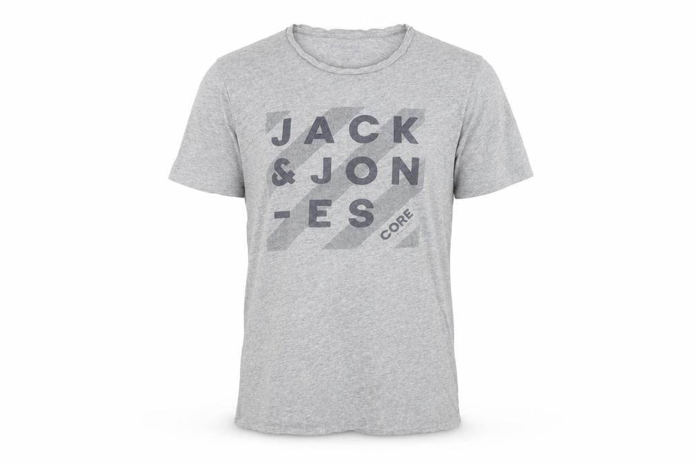 Mens UK Size M JACK & JONES Grey  Cotton Blend T-Shirt