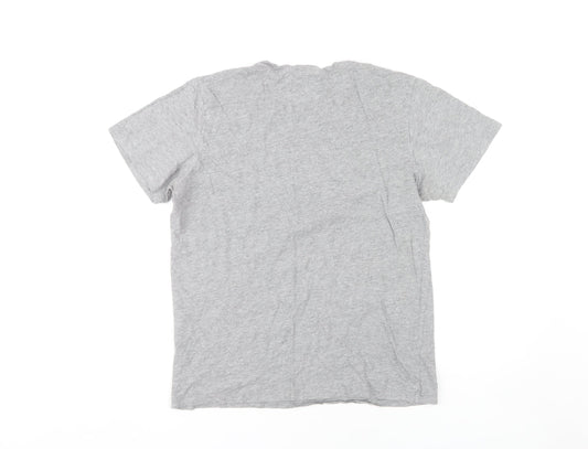 Jack & Jones Men's Grey Graphic Print T-Shirt, M