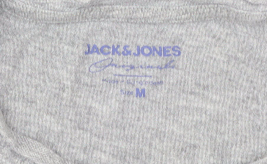 Jack & Jones Men's Grey Graphic Print T-Shirt, M