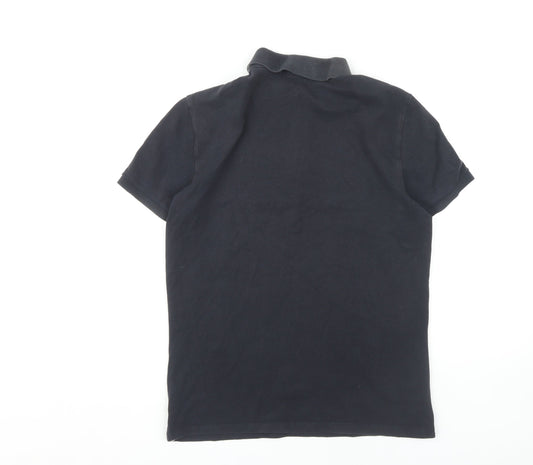 Armani Exchange Men's Small Black Polo Shirt, Short Sleeve