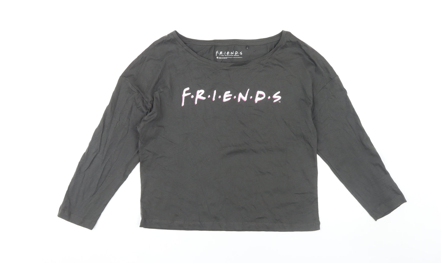 FRIENDS Women's Black T-Shirt Size 8-10 Long Sleeve