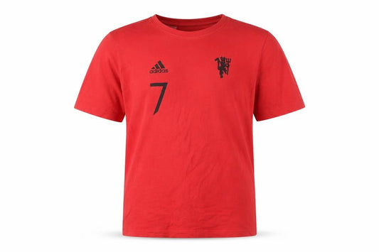 Adidas Boys Red Ronaldo Number 7 T-Shirt, 13-14 Years