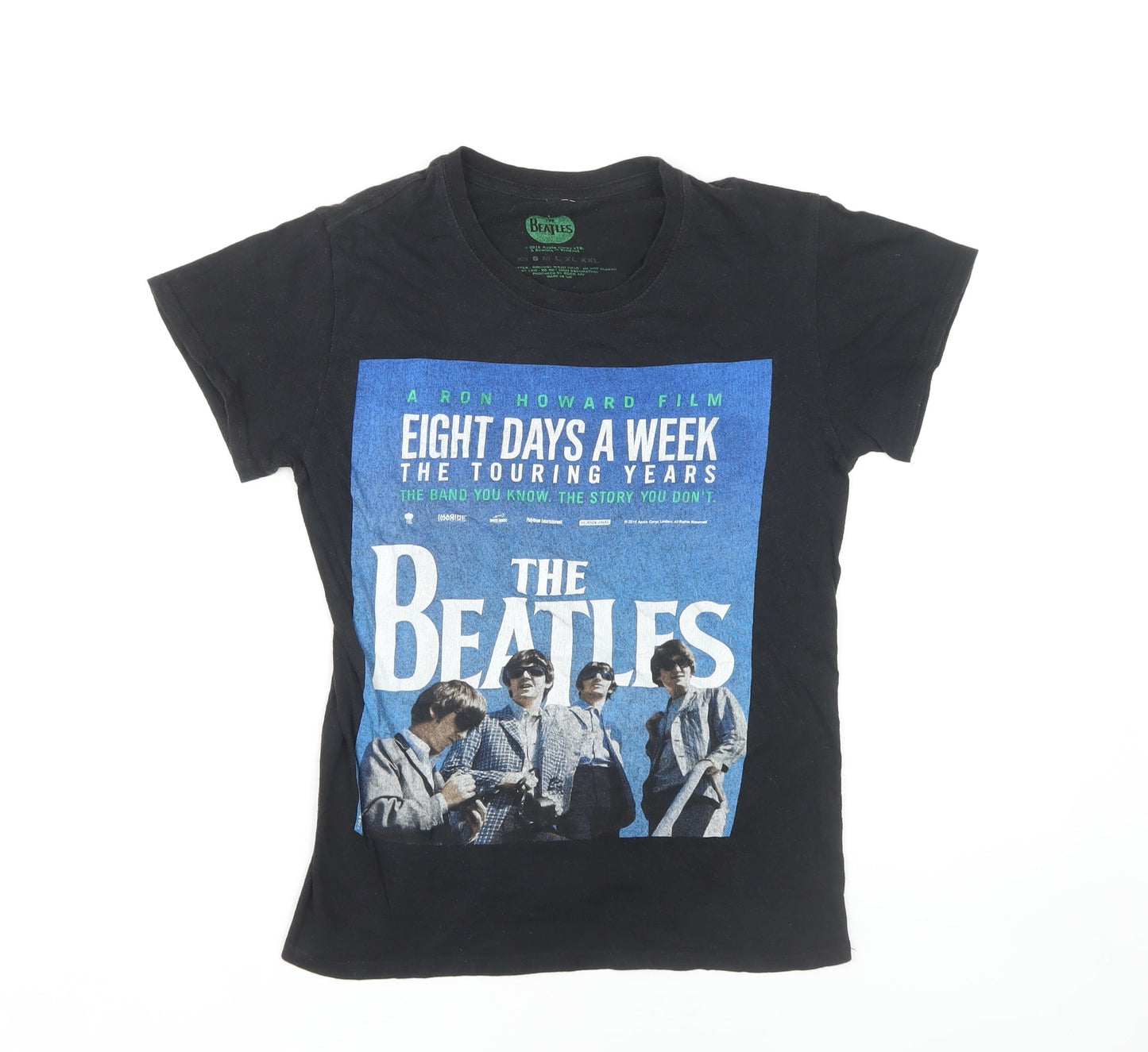 The Beatles Unisex Black T-Shirt, Size S, Music Theme