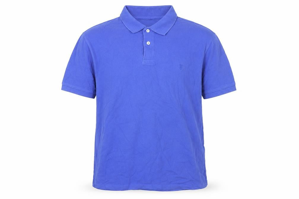 Marks and Spencer Men's Blue Polo Shirt Medium