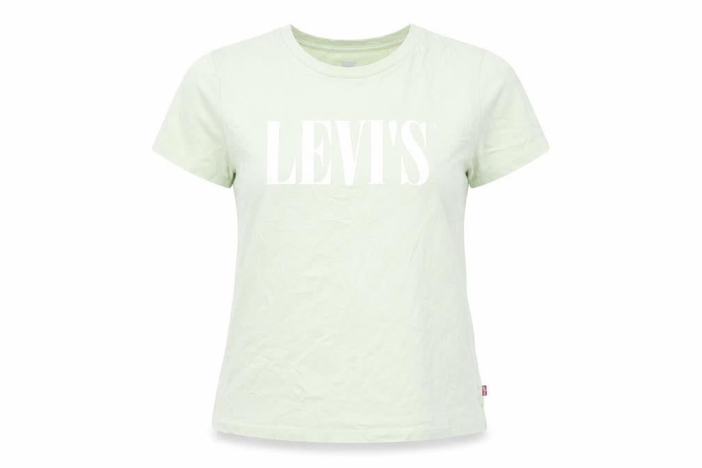 Womens UK Size S Levi's Green 100% Cotton T-Shirt