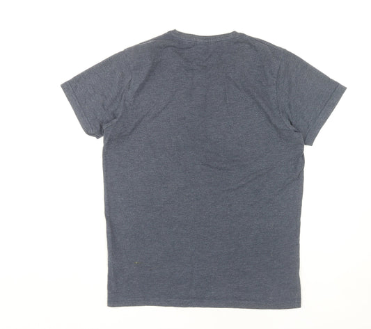 Jack & Jones Men's Blue Graphic Print T-Shirt L