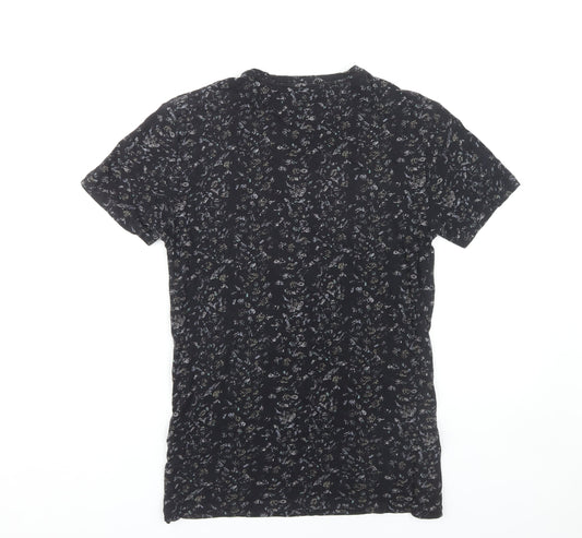 AllSaints Women's Black Floral XS Casual T-Shirt