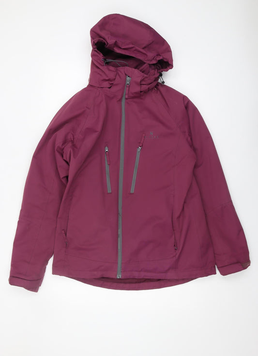 Hi Gear Women's Purple Parka Jacket Size 14 Hooded Zip