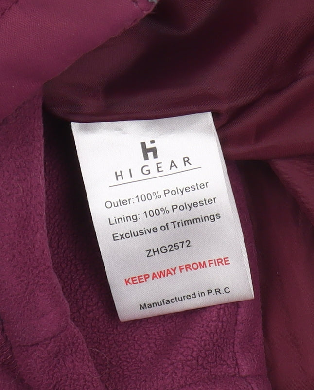 Hi Gear Women's Purple Parka Jacket Size 14 Hooded Zip