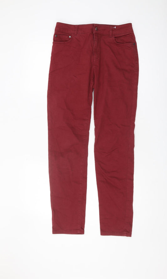 Jaeger Women's Red Straight Jeans Size 10 Slim Fit