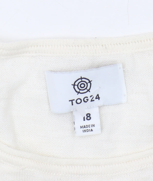 TOG24 Women's Ivory Black Pullover Jumper Size 18