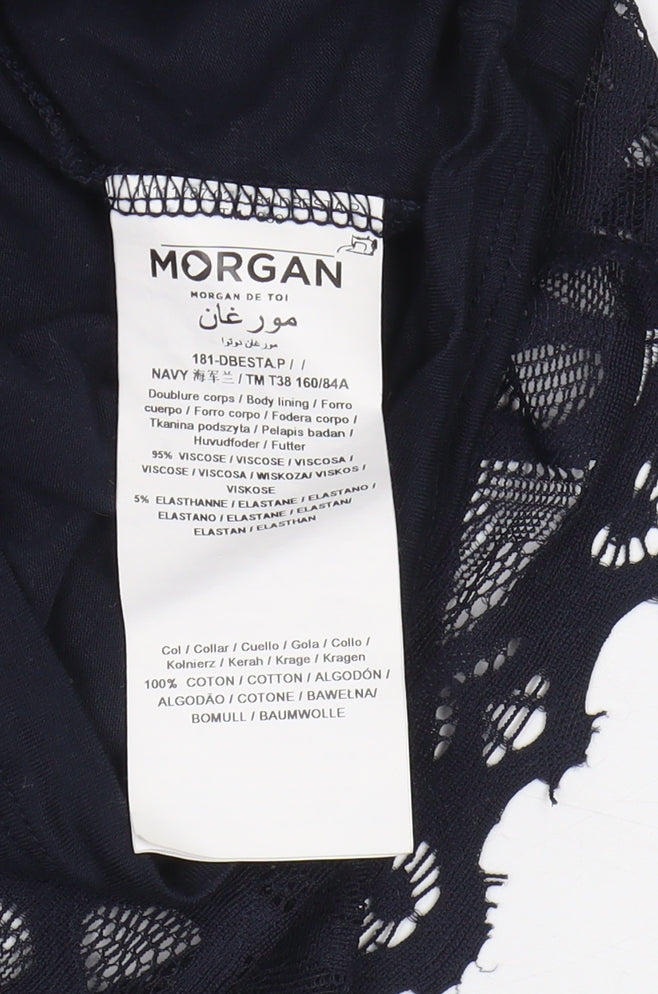 Morgan Women's Black Medium Collared Lace Blouse