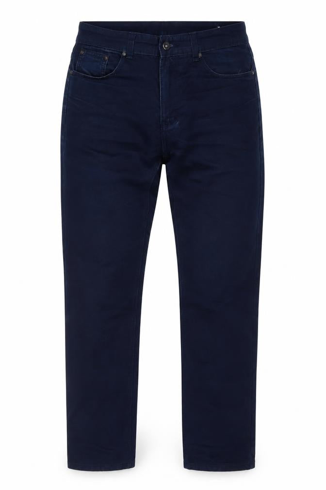 Feralli Men's Blue Regular Fit Cotton Trousers