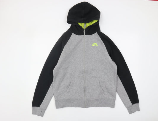 Nike Boys Grey XL Full Zip Hoodie with Logo