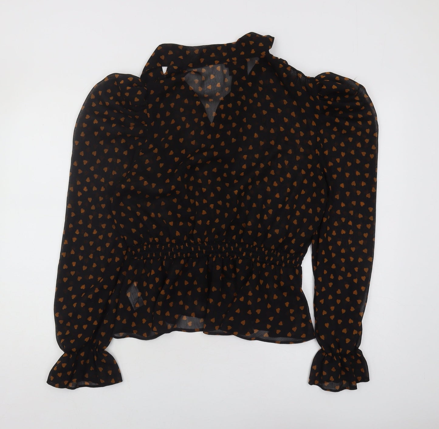 River Island Women's Black Size 14 Animal Print Blouse