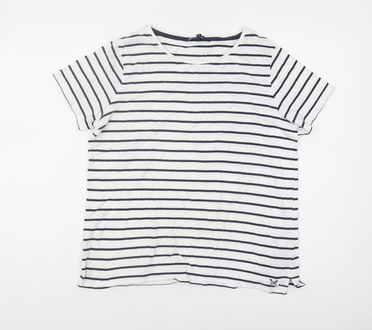 Crew Clothing Women’s White Striped T-Shirt Size 12