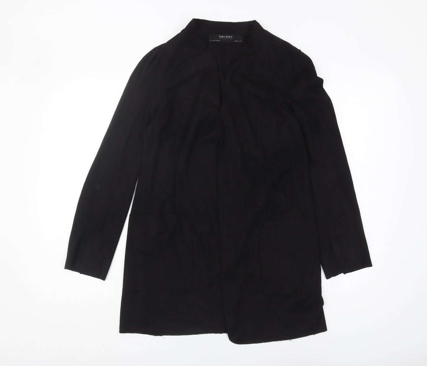 Zara Basic Women's Black Long Coat - Size M