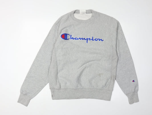 Champion Men's Grey Pullover Sweatshirt - Size S